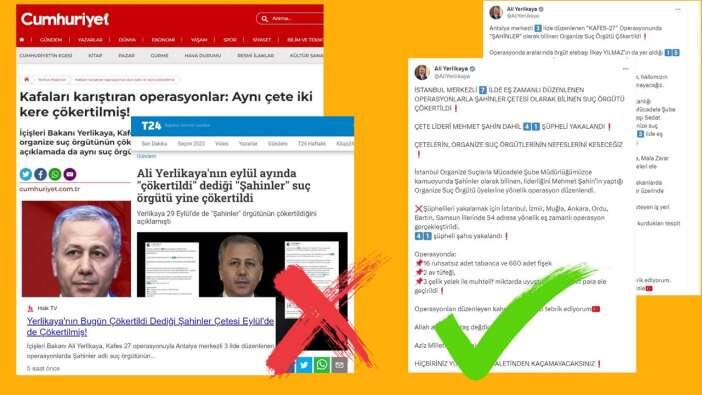 Dezenformasyonla Mücadele Merkezi açıkladı: "Aynı çete iki kere çökertildi" iddiaları asılsız