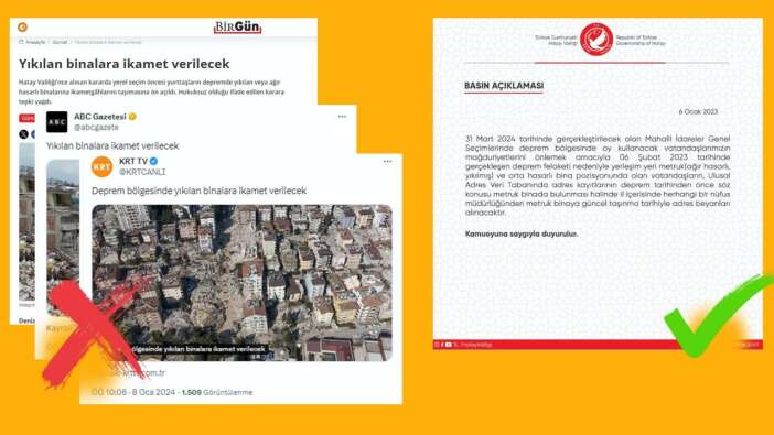 "Hatay Valiliği hasar gören binalara ikametgah taşıma izni verdi" iddiasına DMM'den açıklama...