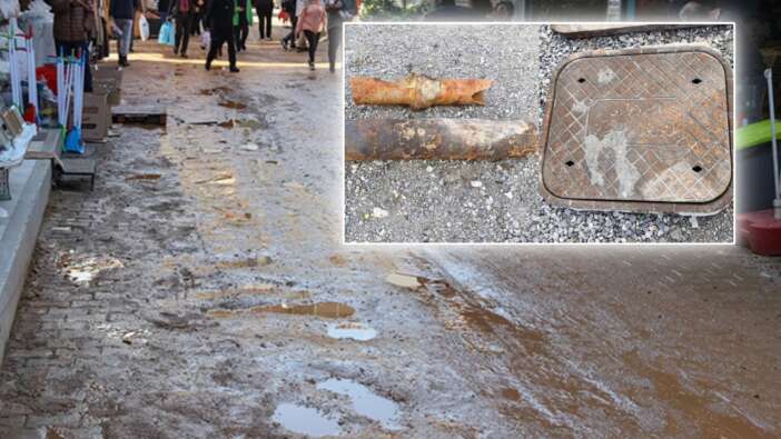İzmir'de her yağış sonrası aynı manzara! 19. yüzyıldan beri hiç dokunulmamış, asırlık su boruları ve rögar kapakları ortaya çıktı
