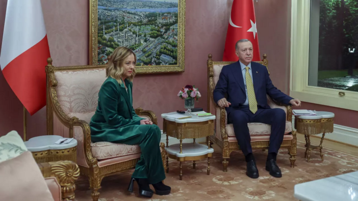 Cumhurbaşkanı Recep Tayyip Erdoğan, İtalya Başbakanı Giorgia Meloni'yi kabul etti!