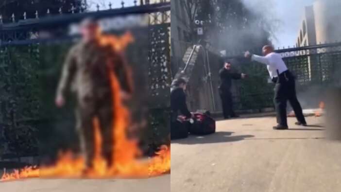ABD askeri İsrail Büyükelçiliği önünde "Soykırımın suç ortağı olmayacağım" diyerek Filistin'e destek için kendini yaktı!