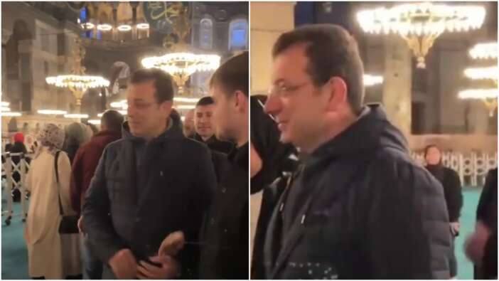 ''Ayasofya'nın ibadete açılmasına gerek yok'' diyen İmamoğlu, seçime sayılı günler kala Ayasofya'ya gitti! Eski sözleri yeniden gündem oldu