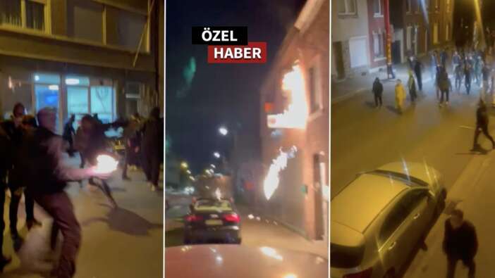Belçika’da olaylar büyüyor... PKK yandaşları saldırıyor Belçika polisi seyrediyor!