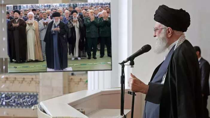 İran Dini Lideri Hamaney bayram hutbesinde son noktayı koydu! "Şeytani rejim hata yaptı, cezalandırılacak"