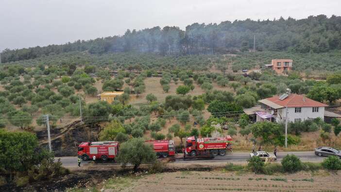 Manisa Şehzadeler'de orman yangını paniği! Yangın soğutma çalışmaları sürüyor...