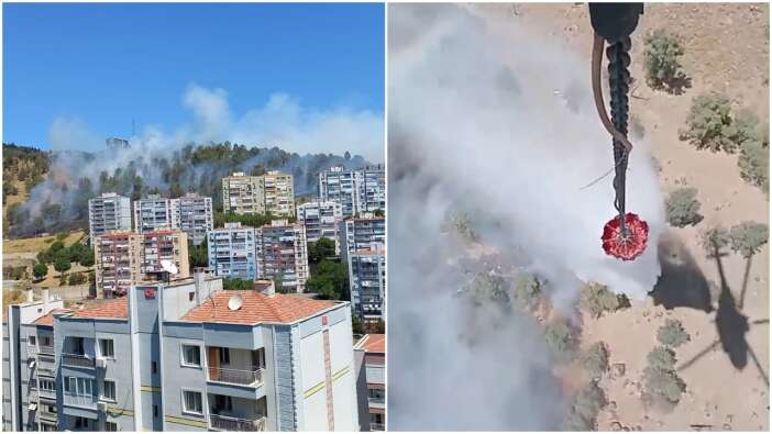 İzmir'in 3 ilçesinde yangın çıktı! Alevler Aliağa'da evlere yaklaştı