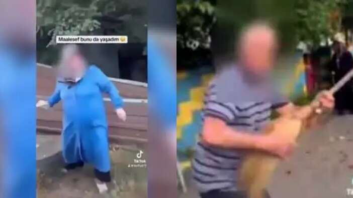 Köpeksever bir kadın mahalle sakinlerini tahrik edip kavga etti!