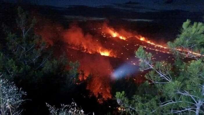 Adana Feke'de ormanlık alanda çıkan yangına müdahale sürüyor