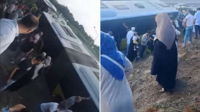 İETT otobüsü boşluğa düştü! Yolcular panikle dışarı fırladı...