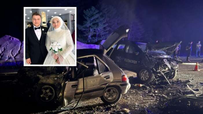 Kütahya'da düğün gecesi yürek burkan kaza! Gelin ve damat hayatını kaybetti...