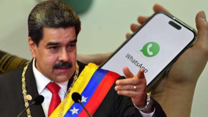 Küresel emperyalizme böyle kafa tuttu! Maduro canlı yayında WhatsApp'ı telefonundan sildi!