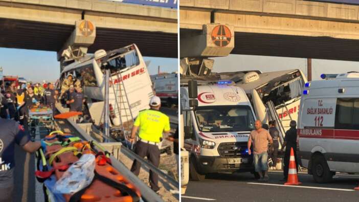 Ankara Polatlı'da yolcu otobüsü köprüye saplandı! 9 ölü, 26 yaralı var...