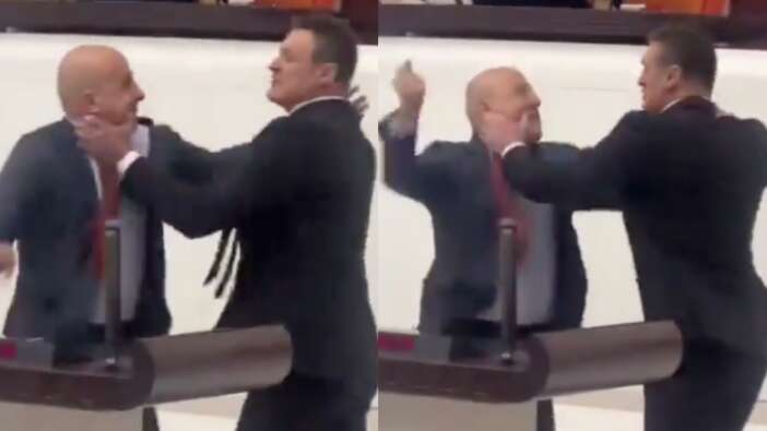 Alpay Özalan ve Ahmet Şık arasındaki kavganın en net görüntüsü! İşte kavganın koptuğu an...
