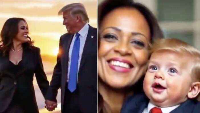 Donald Trump ve Kamala Harris evlendirildi! Nur topu gibi evlatları oldu...