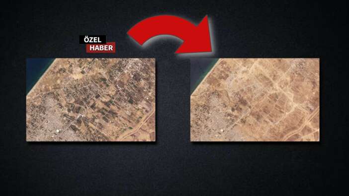 Yıkımın uydu görüntüsü... İsrail taş üstünde taş bırakmamış