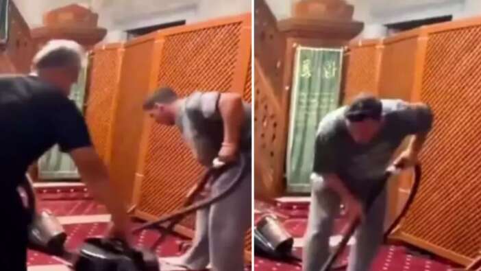 Dünyaca ünlü eski futbolcu Mesut Özil cami temizlerken görüntülendi