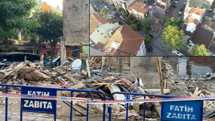 Fatih'te çöken binanın ardından çevredeki tarihi binalar boşaltıldı