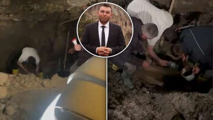 Türkiye'nin en genç Belediye Başkanı Kamber Türkmen gece yarısı patlayan boruyu kendisi tamir etti