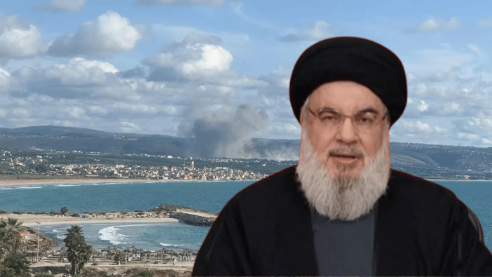 İsrail, Hizbullah lideri Hasan Nasrallah konuşurken vurdu!