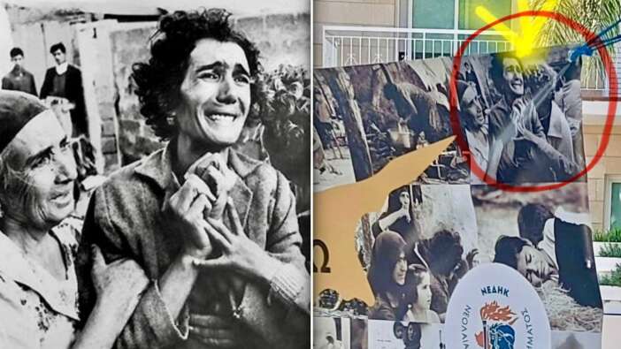 Pankartlarla soykırımı itiraf ettiler! Rumlardan yeni skandal: Acılı Türk kadını Rum yaptılar!