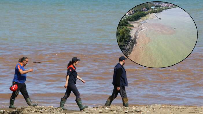 Trabzon’da sel sonrası Karadeniz renk değiştirdi; Ali Kemal Demir isimli kayıp kişi aranıyor