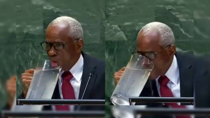 Haiti Başbakanı BM kürsüsünde sürahiden su içti! Yaptığına kendisi de şaşırdı! İşte gülümseten anlar