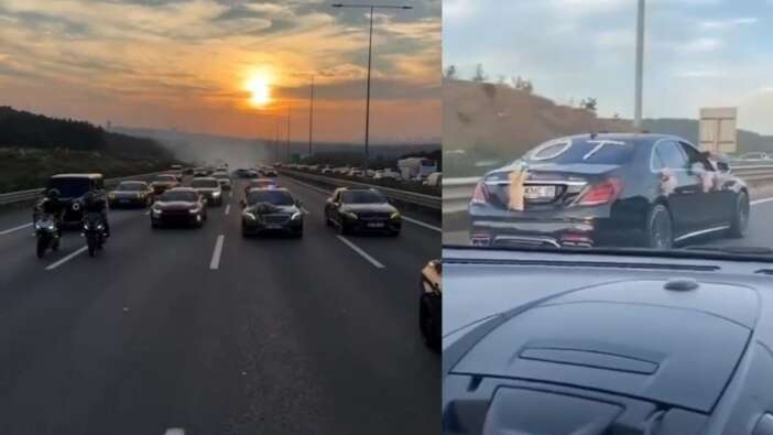 Sözde düğün konvoyu! Beykoz'da magandalık! Çakarlı driftli tehlikeli yolculuk kamerada!