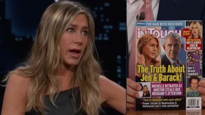 Jennifer Aniston, Barack Obama'yla aşk yaşadığı iddiasını Jimmy Kimmel Show'da yalanladı