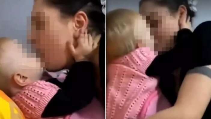 Böyle sevgi olur mu! Bebeği dudağından öpüp videoya aldı! Tepkiler çığ gibi...