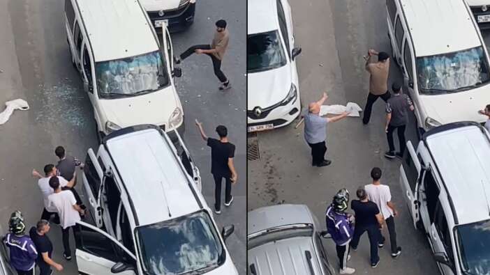 Kağıthane'de çekiçli maganda dehşeti! Aracın önünü kesip saldırdılar