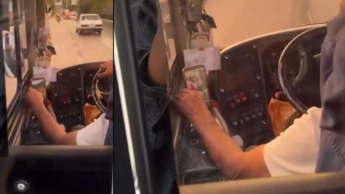 Bursa'da halk otobüsü şoförü direksiyondayken cep telefonundan YouTube izledi