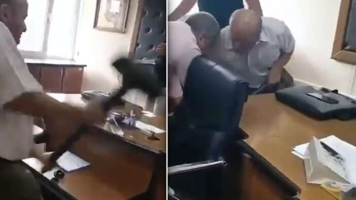 İzmir Çiğli'de öfkelenen sendika temsilcisi müdürün odasına balyozla daldı!