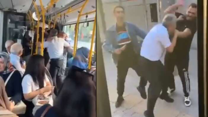 Bursa'da bir otobüste "durağı geçtik" kavgası; sürücü ile yolcu araçtan inip birbirine girdi