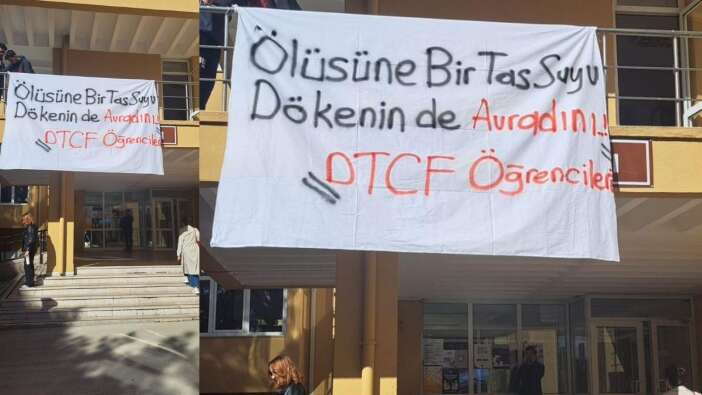 DTCF’lilerden FETÖ pankartı... Ankara Üniversitesi yönetiminden ilginç hareket! O pankartı kaldırttı!