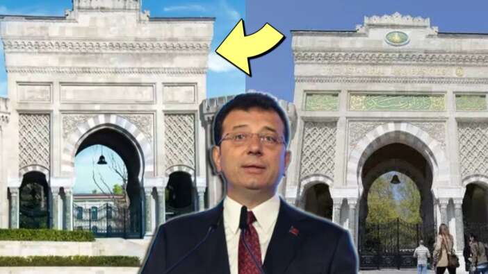 İBB'den akılalmaz sansür! İstanbul Üniversitesi’nin tarihi kapısındaki ayet ve tuğradan rahatsız oldular...