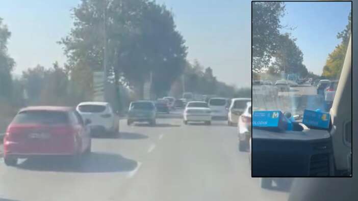 Bursa'da örnek davranış; kilit trafikte sürücüler fermuar gibi açıldı, ambulansa böyle yol verildi