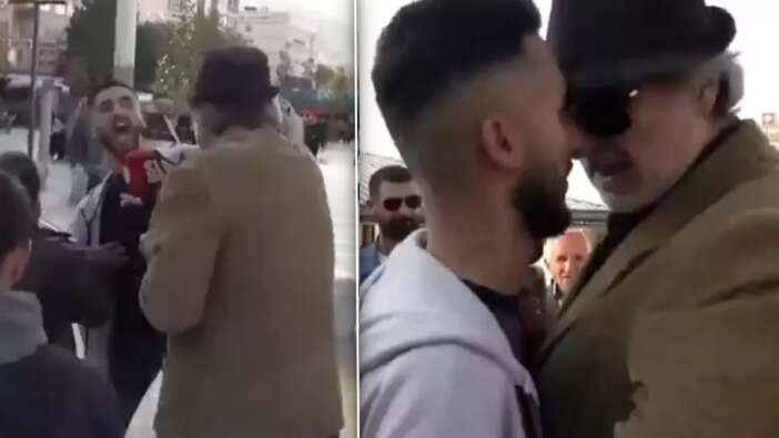 Sokak röportajında çöp kavgası! Gözü dönen muhabir tekme tokat kavga etti...