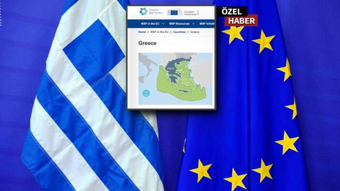 AB'den skandal harita! Adalar Denizi'nin tamamı Yunanistan'a ait gösterildi...