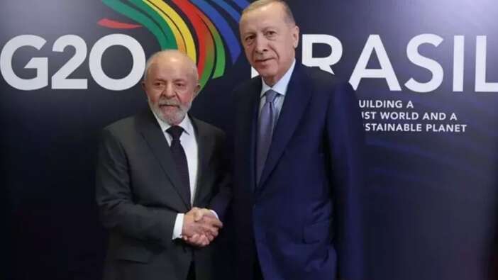 Cumhurbaşkanı Erdoğan Brezilya'da! Lula da Silva ile bir araya geldi