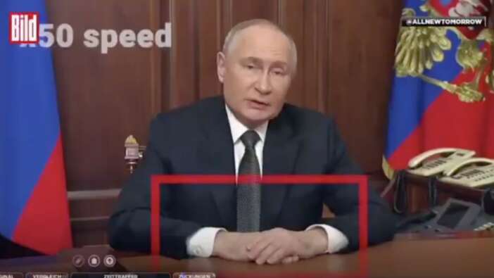 Devlet televizyonuna çıkan Putin'in elleri dikkat çekti! 7 dakika boyunca hareket ettirmedi...