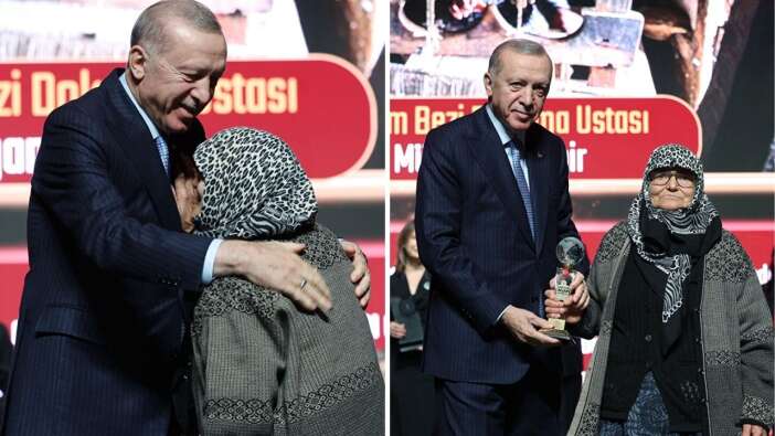 25 isme Yaşayan İnsan Hazineleri Ödül töreninde Cumhurbaşkanı Erdoğan'a duygulandıran sözler: "Allah seni bize hediye verdi"