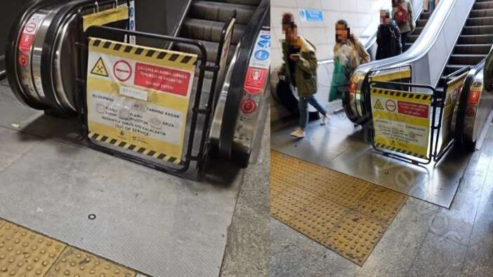 Metrodaki yürüyen merdivenden umudunu kesen İstanbullular!