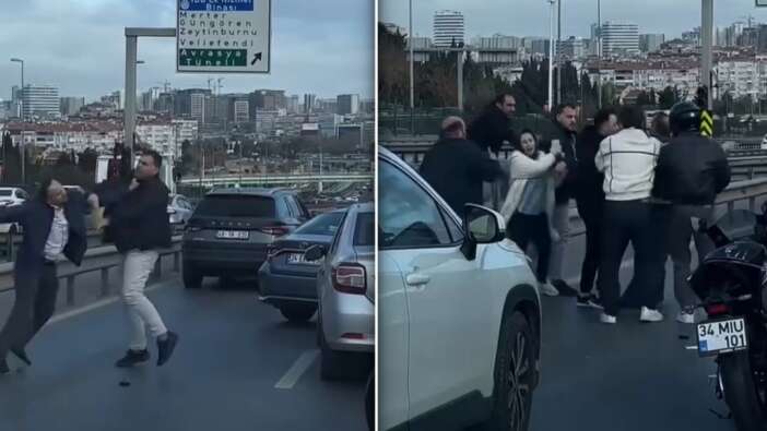 Bakırköy'de maganda terörü! Yolu kesip tekmeli yumruklu kavga ettiler...