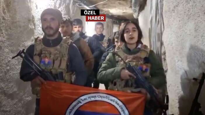 Tünelden çıkamıyorlar! Ermeni Terör Örgütü Suriye’de PKK/PYD’ye videolu destek verdi