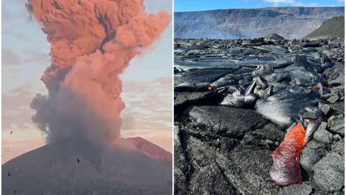 Japonya'daki Sakurajima yanardağının patlama anı dehşete düşürdü! 3400 metreyi aşan yüksekliğe duman püskürttü