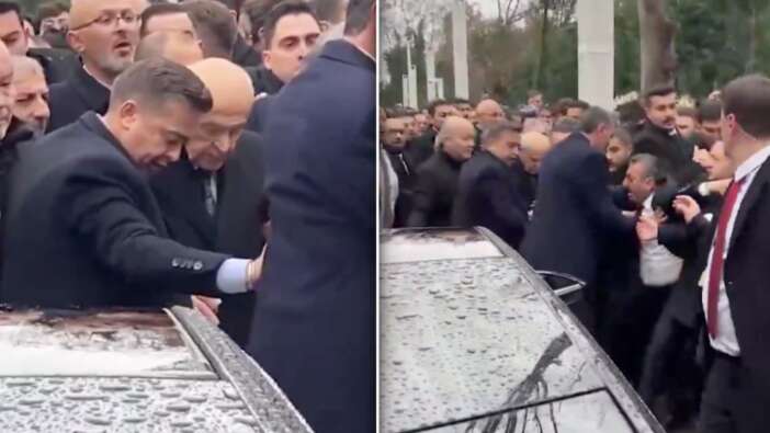Ferdi Tayfur'un cenazesinde Devlet Bahçeli'nin zor anları! Aracına güçlükle binebildi...