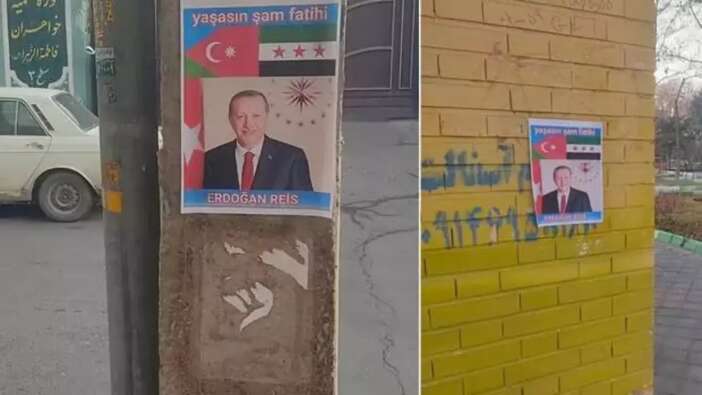 İran'ın sokaklarına asıldı: Her yerde 'Şam Fatihi Erdoğan'!