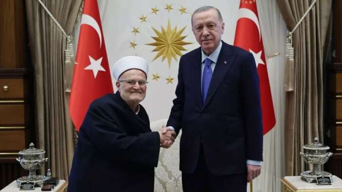 Cumhurbaşkanı Erdoğan, Mescid-i Aksa İmamı Sabri'yi kabul etti