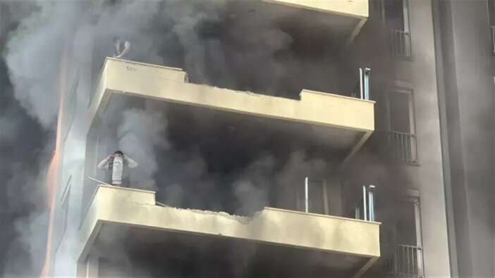 Antalya'da 9 katlı otel inşaatında yangın! İşçiler mahsur kaldı