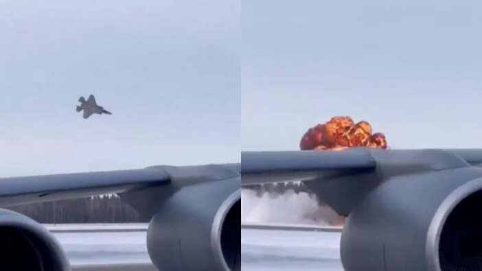 ABD'yi sarsan olay!  F-35 savaş uçağı düştü! İşte hızla yere çakılıp infilak ettiği anlar...